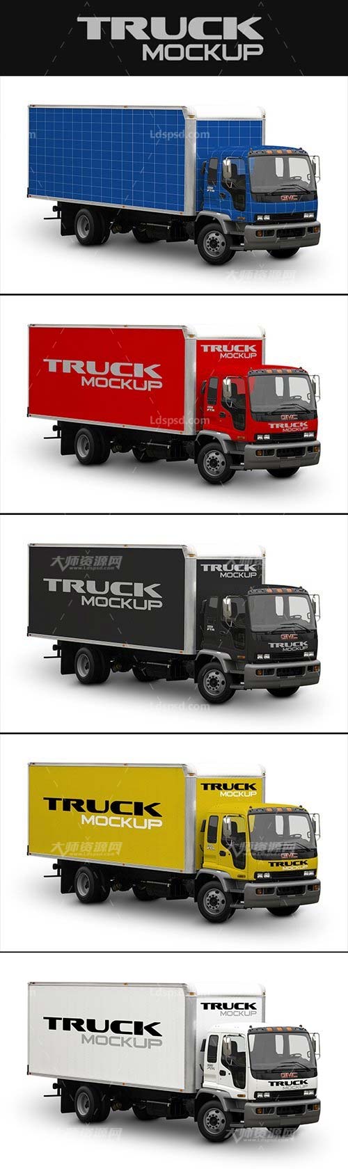 Truck Mockup Psd,卡车车贴展示模型